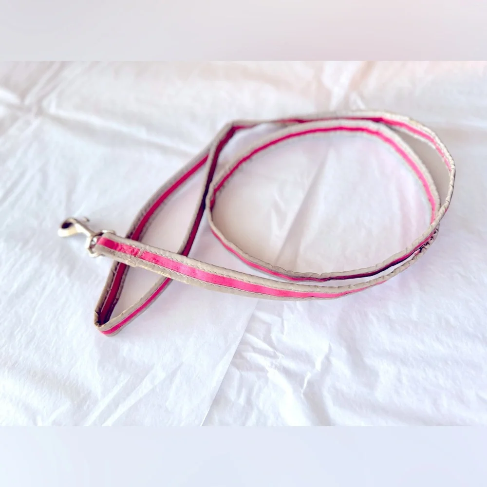 REFLECTIVE Stylish Pink Grey & Silver Dog Leash 49”